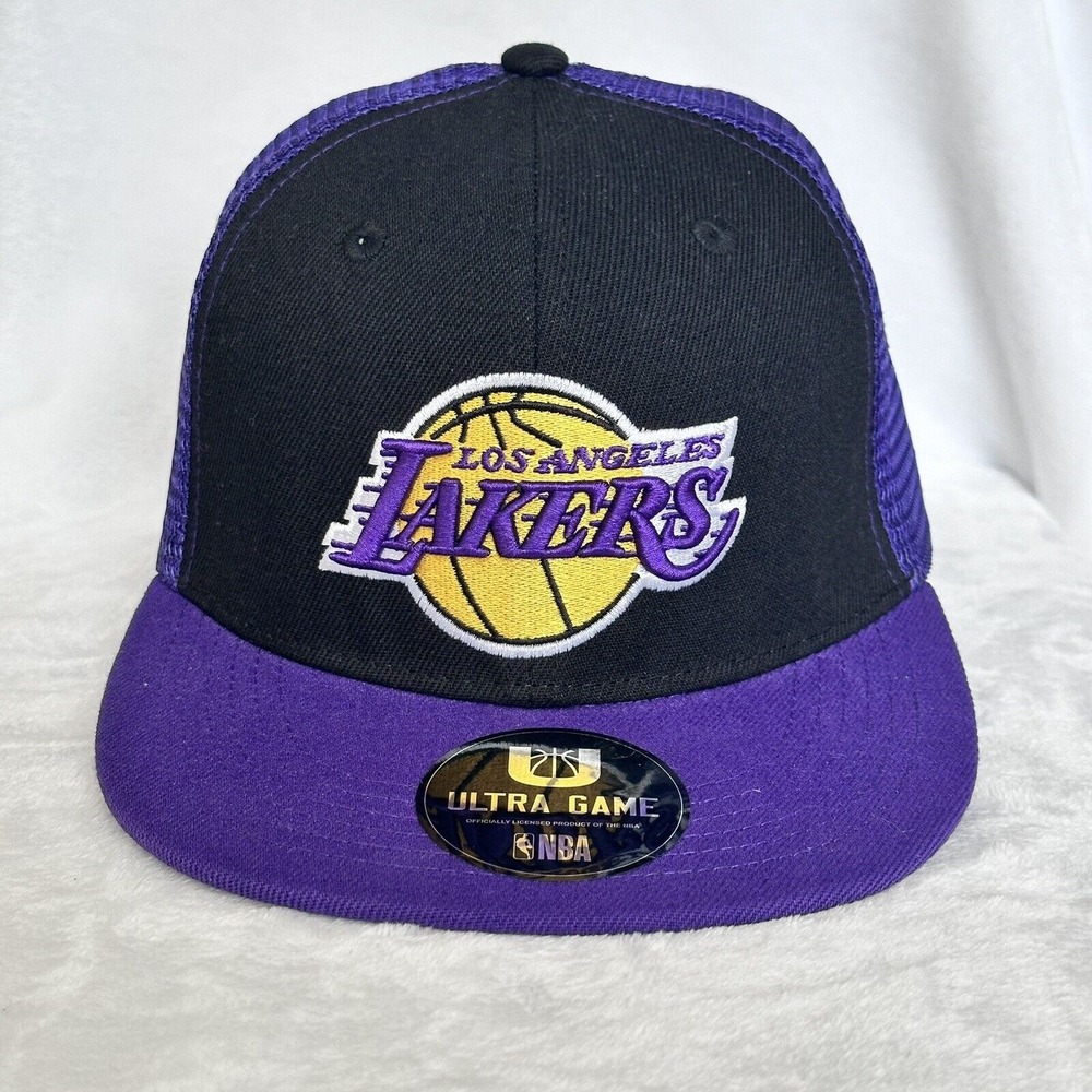 Los‎ Angeles Lakers NBA Horizon Snapback Trucker Cap Purple Black Ultra Game Hat